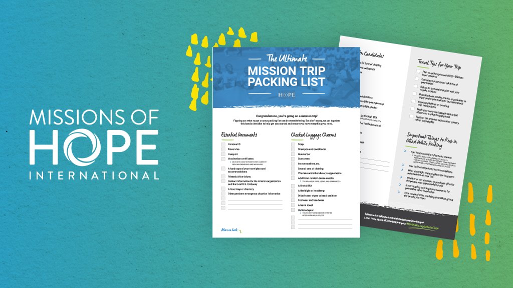 Heading out on a mission trip? Don’t leave home without this!

MOHI’s free packing list covers everything from essentials to travel tips—so you can focus on serving, not stressing.

✔ Download the checklist:
hubs.ly/Q03lF-qL0