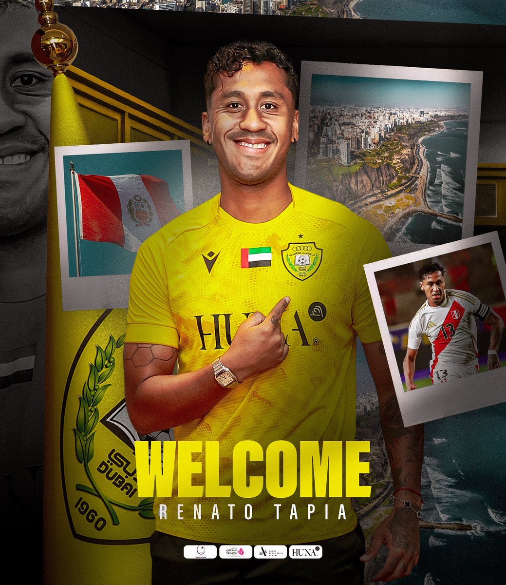 🚨 RENATO TAPIA 🇵🇪 fue presentado en AL WASL 🇦🇪

📌 Inicia la aventura del seleccionado peruano en el fútbol de MEDIO ORIENTE.