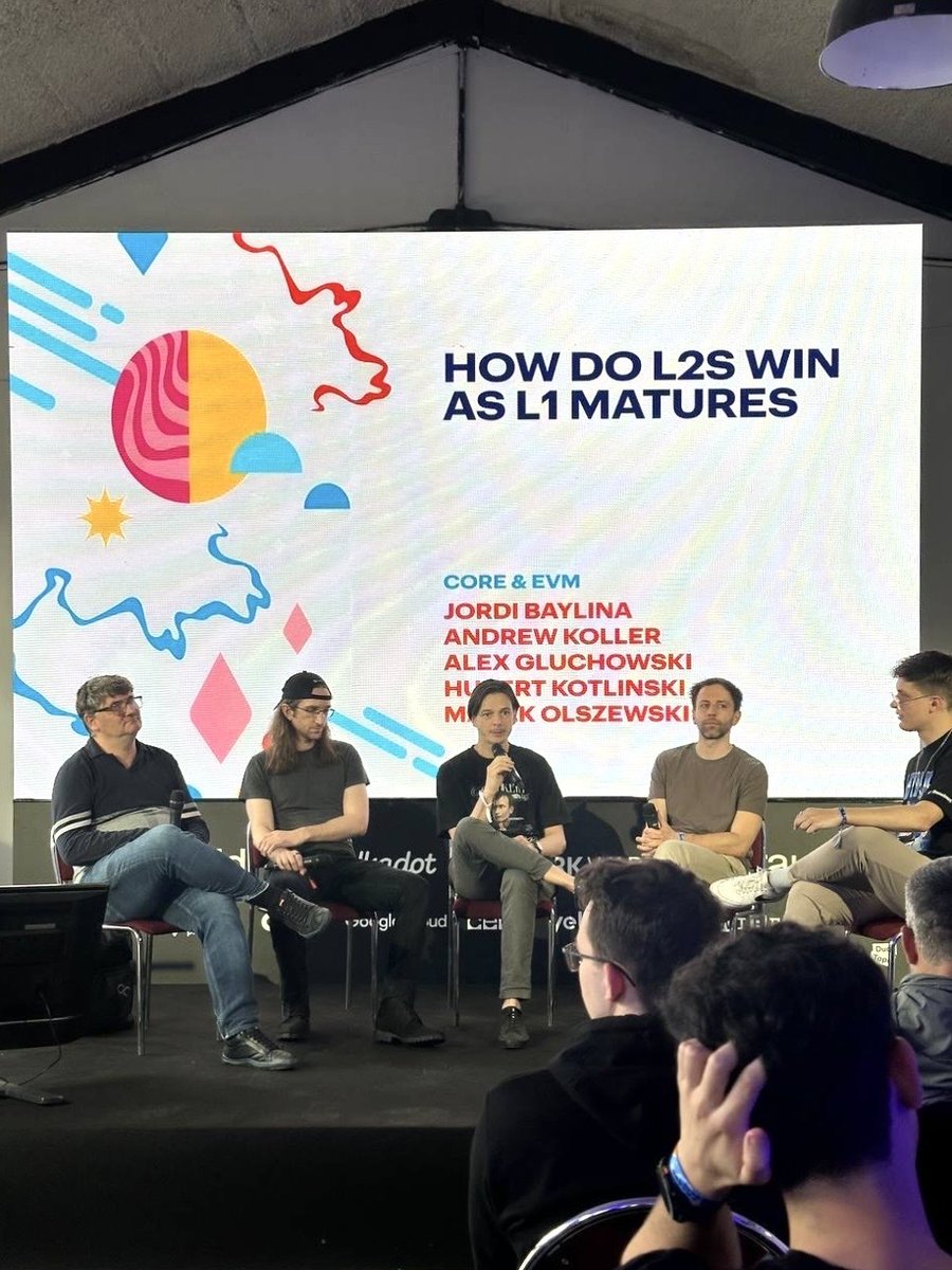 Celo.eth/acc π¦ π³ (@celo) on Twitter photo "How Do L2s Win as L1 Matures?"
At <a href="/EthPrague/">ETHPrague</a>, @Marek_ discussed the future of L2s & the Ethereum scaling roadmap w/ Andrew Koller (<a href="/inkonchain/">ink</a>), <a href="/gluk64/">ALEX | ZKsync β</a> (<a href="/zksync/">ZKsync (β, β)</a>), <a href="/jbaylina/">Jordi Baylina - baylina.eth</a> (<a href="/0xPolygon/">Polygon</a>) & moderator <a href="/hubkotl/">hoobi.eth π (Stage 2 incarnate)</a> (@L2Beat) "How Do L2s Win as L1 Matures?"
At <a href="/EthPrague/">ETHPrague</a>, @Marek_ discussed the future of L2s & the Ethereum scaling roadmap w/ Andrew Koller (<a href="/inkonchain/">ink</a>), <a href="/gluk64/">ALEX | ZKsync β</a> (<a href="/zksync/">ZKsync (β, β)</a>), <a href="/jbaylina/">Jordi Baylina - baylina.eth</a> (<a href="/0xPolygon/">Polygon</a>) & moderator <a href="/hubkotl/">hoobi.eth π (Stage 2 incarnate)</a> (@L2Beat)