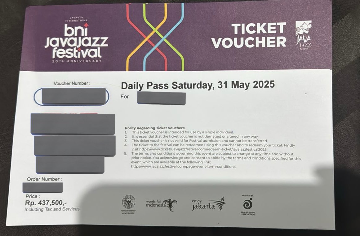 ❗️WTS Java Jazz day 2 (Sabtu, 31 May 2025)❗️
2 tix, underprice &amp; negotiable✌🏻