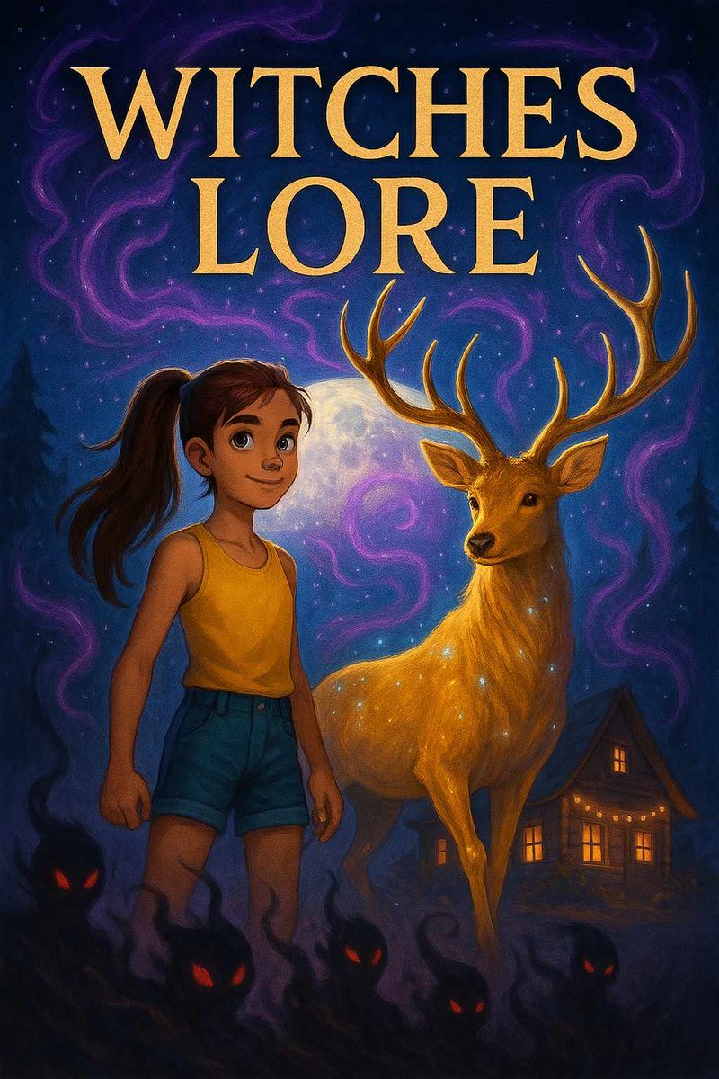 WITCHES LORE
🧙‍♀️ Witches in Training
🔮 Magick
🌑 Shadow Creatures
🦌 Animal Familiars
⚱️ Greek Gods &amp; Goddesses
🧘‍♀️ Coming of age/finding yourself

Used AI to make a mock book cover. I cried! 

#ShamelessSelfpromoWednesday #querying #Middlegrade #magicalrealism