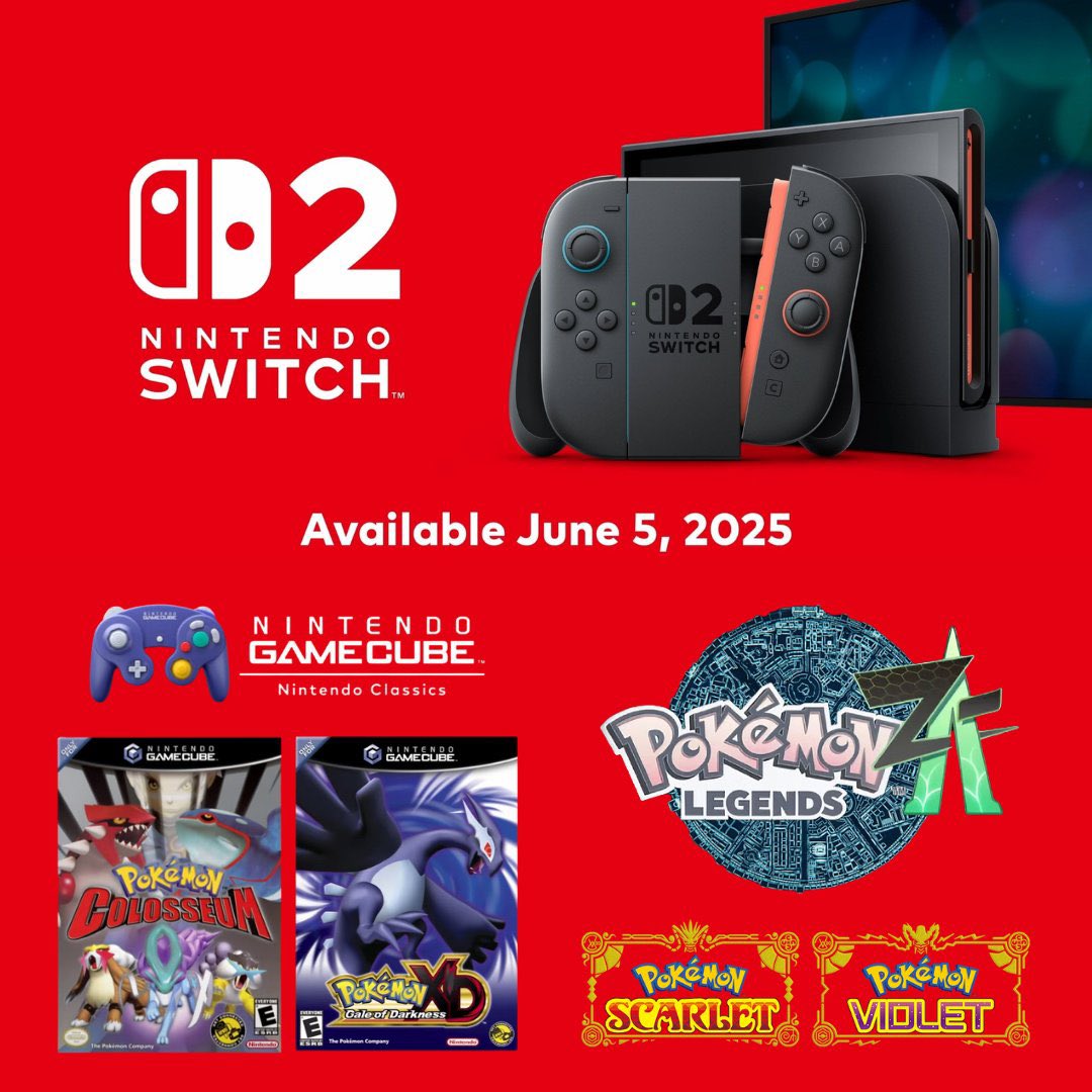 🕹️ ¡Pokémon Legends Z-A llega el 16 de octubre! Precios oficiales:

🇺🇸 EE.UU.:
•Switch: $59,99
•Switch 2: $69,99

🇪🇺 Europa (digital):
•Switch: 59,99€ / £49,99
•Switch 2: 69,99€ / £59,99

ℹ️ Edición física en Europa aún por confirmar (+10€ aprox.).

#PokémonLegends