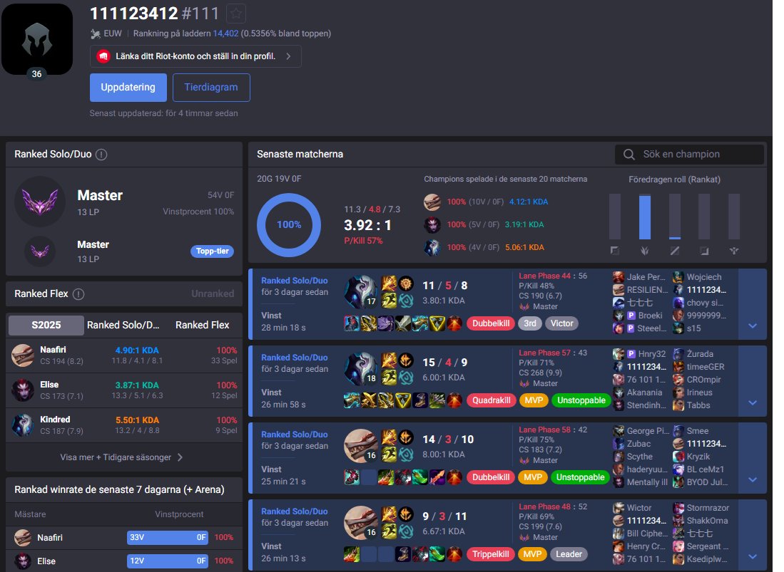 Scripter1v9's tweet image. Unfortunately, the season wasn't reset when I started planning my trip to Korea. So, I did some limited testing while I still have time on EUW to practice for my upcoming challenge achieving a 100% win rate reaching Master from a fresh account was really hard EUW IS A JOKE