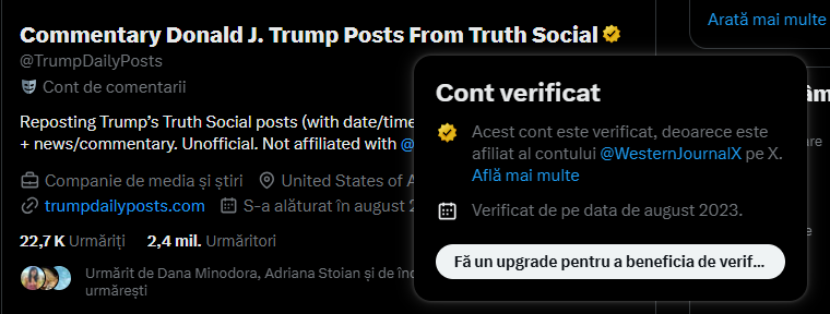 TZACANEL's tweet photo. @Iuliabyleacuri @NicusorDanRO @POTUS @TrumpDailyPosts @realDonaldTrump Vezi ca primul cont nu e vreo pagina oficiala https://t.co/mifRaviqSV