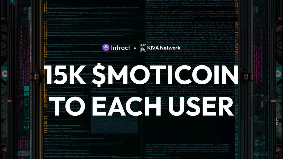 KIVA x Intract 
Social Quest is LIVE! 🎉

Claim 15,000 $Moticoin – Limited Time Only!
We’ve teamed up with @intractquests to bring you an epic social quest – live for just 1 month! 🌟
Engage with us, support the mission, &amp; earn 15,000 $MOTICOIN as your reward! 💰
It’s super easy: