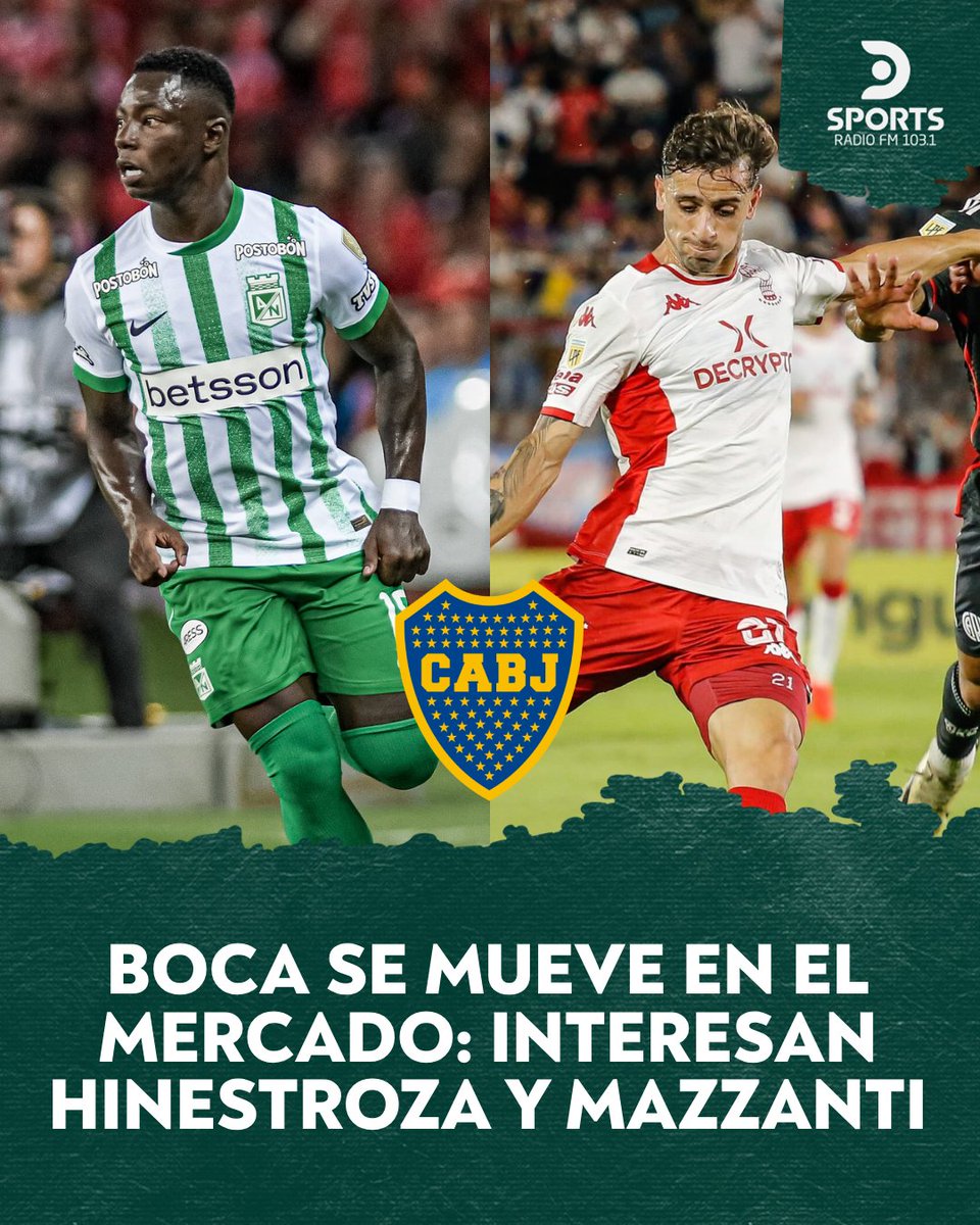 ¿BOCA YA LEVANTÓ EL TELÉFONO? 📞

El Xeneize comenzó a moverse en el mercado de pases y dos de los nombres que interesan son Marino Hinestroza y Walter Mazzanti ⚠️

Lo escuchaste en #NoVeoLaHora por DSPORTS Radio FM 103.1 #ElSonidoDelDeporte 📻