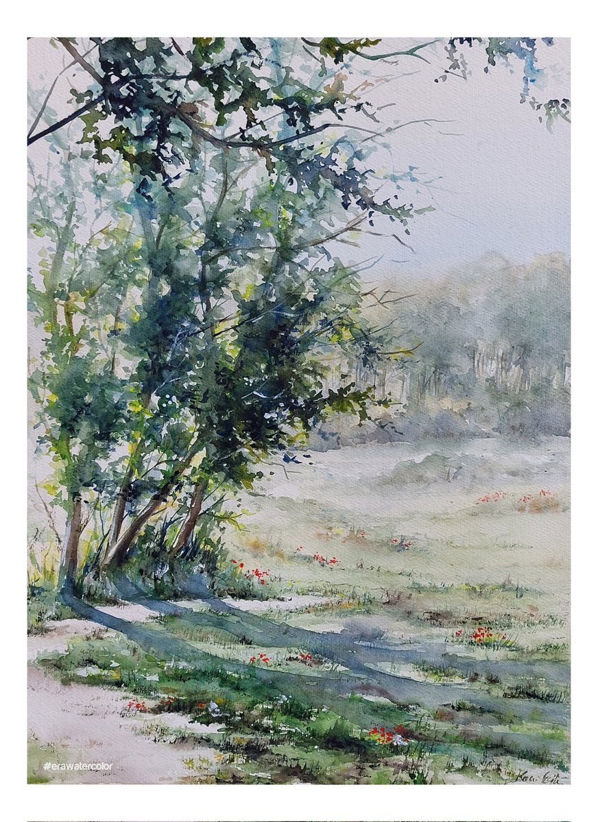 Morning sunshine. #mywork #artist #art #watercolor #painting #nature #sun