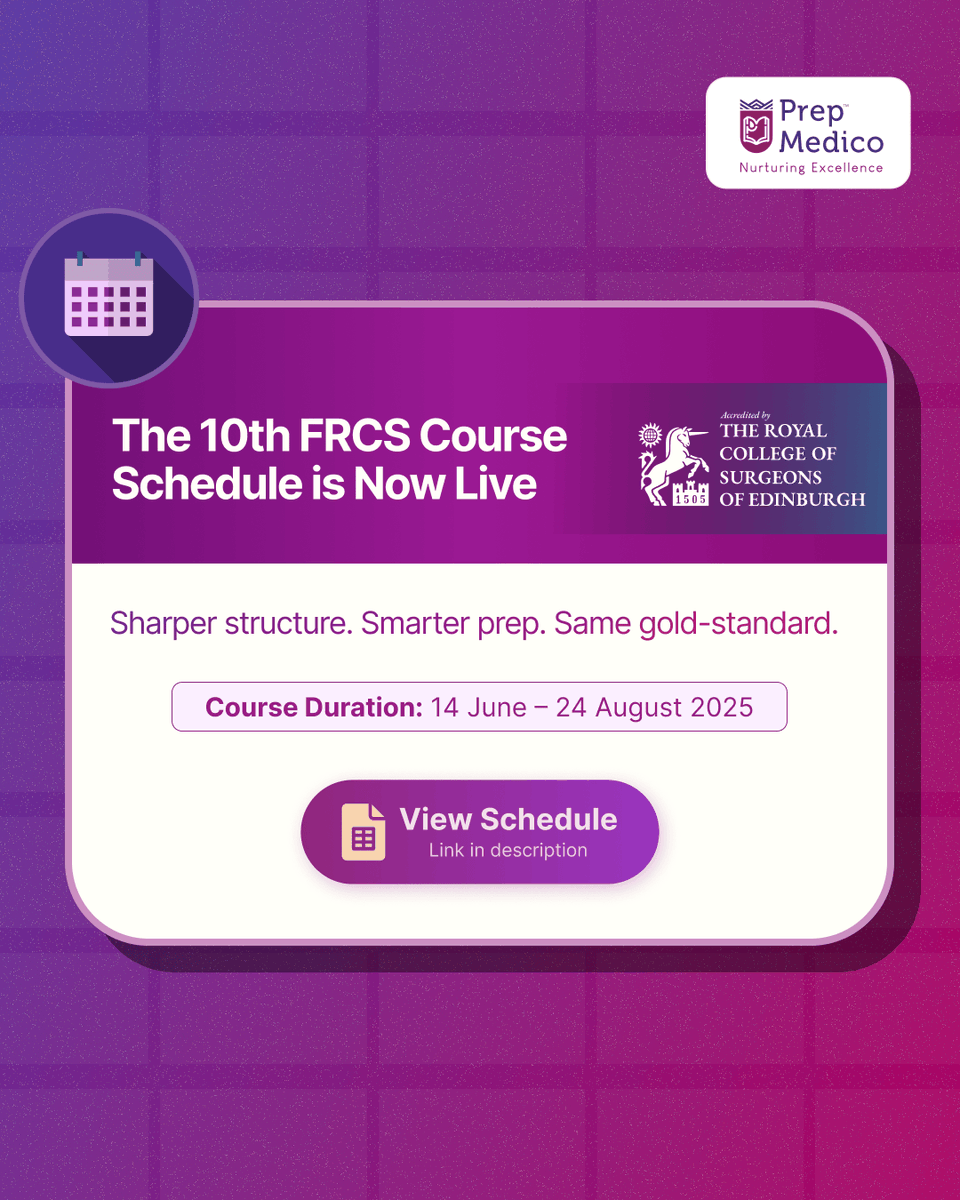 PrepMedico (@prepmedico) on Twitter photo 10th FRCS Schedule is Live Now
Schedule: linke.to/FnpSM
Register: linke.to/SloquE
<a href="/Mani_TxSurgeon/">Manikandan Kathirvel</a> <a href="/frcsviva_com/">Surgical Minds</a> <a href="/HFrcs/">Higher FRCS - Higher Vasc - Higher VIVA</a> <a href="/ASiTofficial/">ASiT</a> <a href="/TheMammaryFold1/">The Mammary Fold</a> <a href="/T4UGIS/">TUGSS</a> <a href="/ACPGBI/">@ACPGBI</a> <a href="/asgbi/">ASGBI</a> <a href="/herricksociety/">The Herrick Society</a> <a href="/Dukes_Club/">The Dukes' Club</a> <a href="/roux_group/">The Roux Group</a> <a href="/GrabTheFRCS/">Grab The FRCS-Grab Medical Innovations</a> <a href="/AnkurThaparEsse/">Ankur Thapar</a> <a href="/ShankaBenarag/">Shanka Benaragama</a> 10th FRCS Schedule is Live Now
Schedule: linke.to/FnpSM
Register: linke.to/SloquE
<a href="/Mani_TxSurgeon/">Manikandan Kathirvel</a> <a href="/frcsviva_com/">Surgical Minds</a> <a href="/HFrcs/">Higher FRCS - Higher Vasc - Higher VIVA</a> <a href="/ASiTofficial/">ASiT</a> <a href="/TheMammaryFold1/">The Mammary Fold</a> <a href="/T4UGIS/">TUGSS</a> <a href="/ACPGBI/">@ACPGBI</a> <a href="/asgbi/">ASGBI</a> <a href="/herricksociety/">The Herrick Society</a> <a href="/Dukes_Club/">The Dukes' Club</a> <a href="/roux_group/">The Roux Group</a> <a href="/GrabTheFRCS/">Grab The FRCS-Grab Medical Innovations</a> <a href="/AnkurThaparEsse/">Ankur Thapar</a> <a href="/ShankaBenarag/">Shanka Benaragama</a>
