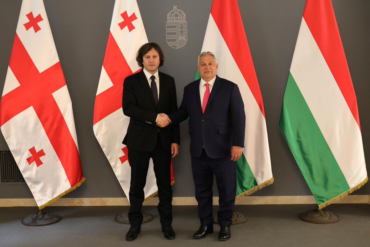 Had a great meeting with Prime Minister Orbán to discuss the growing partnership between Georgia and Hungary 🇬🇪🇭🇺. We deeply appreciate Hungary’s support for Georgia’s European integration and our shared commitment to regional peace and stability.