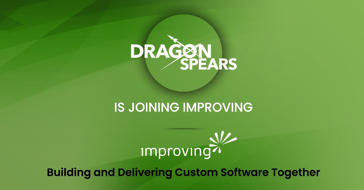 Exciting news 📢🎉 <a href="/DragonSpearsApp/">DragonSpears</a> has been acquired by <a href="/improving/">Improving</a>, a global tech consulting leader with 20 offices worldwide. We're joining forces to drive excellence in cloud, agile, and DevOps! 

Learn more: hubs.ly/Q03nc2Cr0 

#LifeatImproving #AcquisitionNews