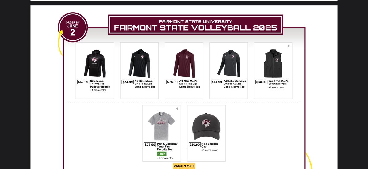Our team/fan shop has beenn extended until Monday, June 2nd!    Get your Falcon Volleyball gear shipped directly to your home just In time for season!
bit.ly/3ESOAf9