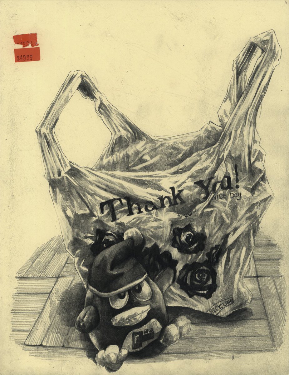 snakebone_'s tweet image. Daily Bread
Graphite and Price Stickers on Toned Paper
8.5" x 11"
