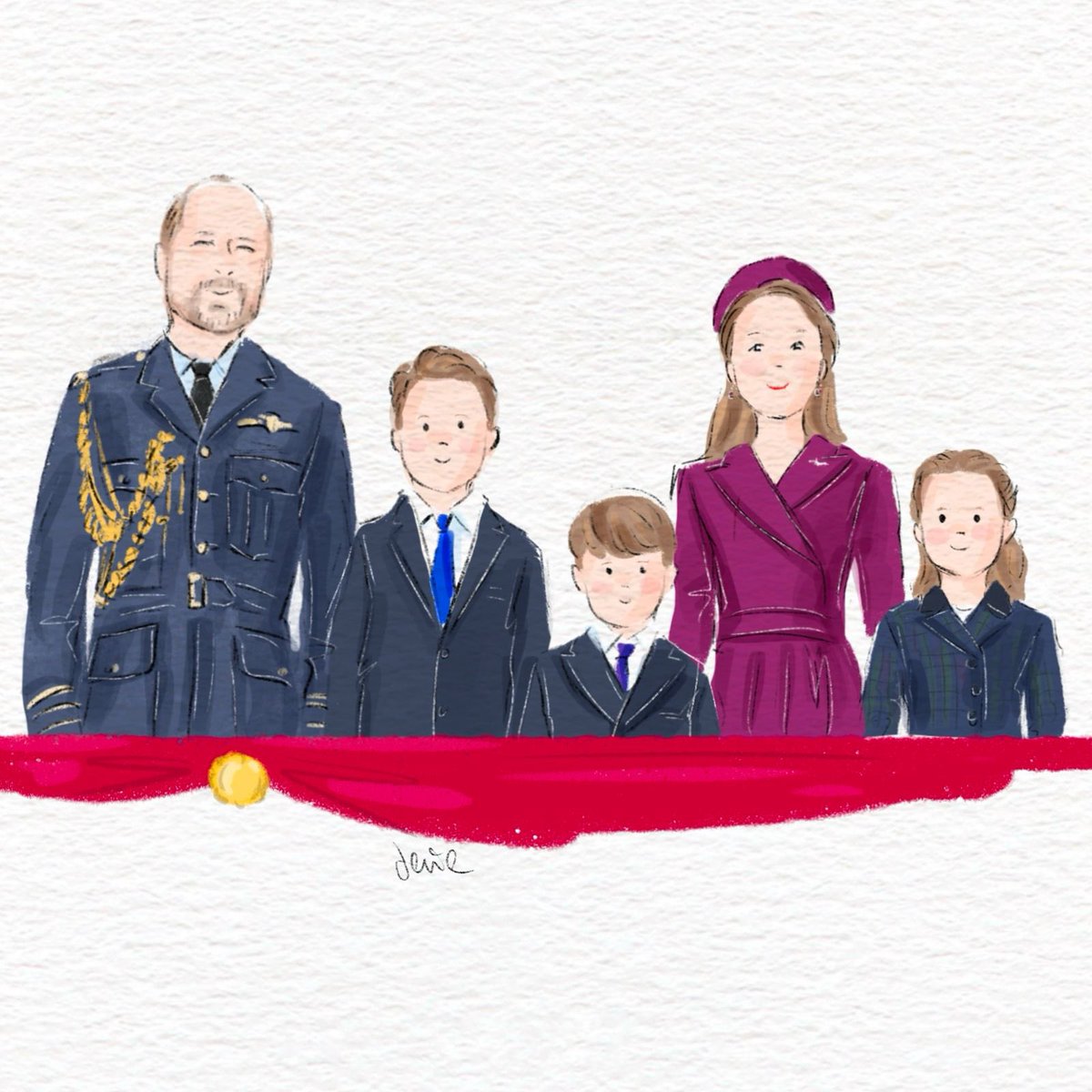 Lenillustration's tweet image. The Wales family at VE Day 80th anniversary