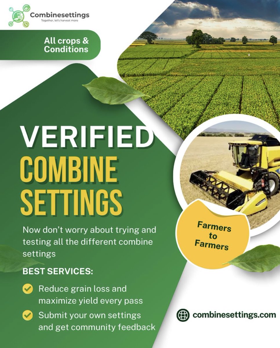 Leaving grain behind? That's $$$ gone.

Combinesettings.com is where real farmers share real-world combine settings that actually work.

No BS, no guesswork. Just proven setups from people who’ve already figured it out. 

Start making more from every pass today.