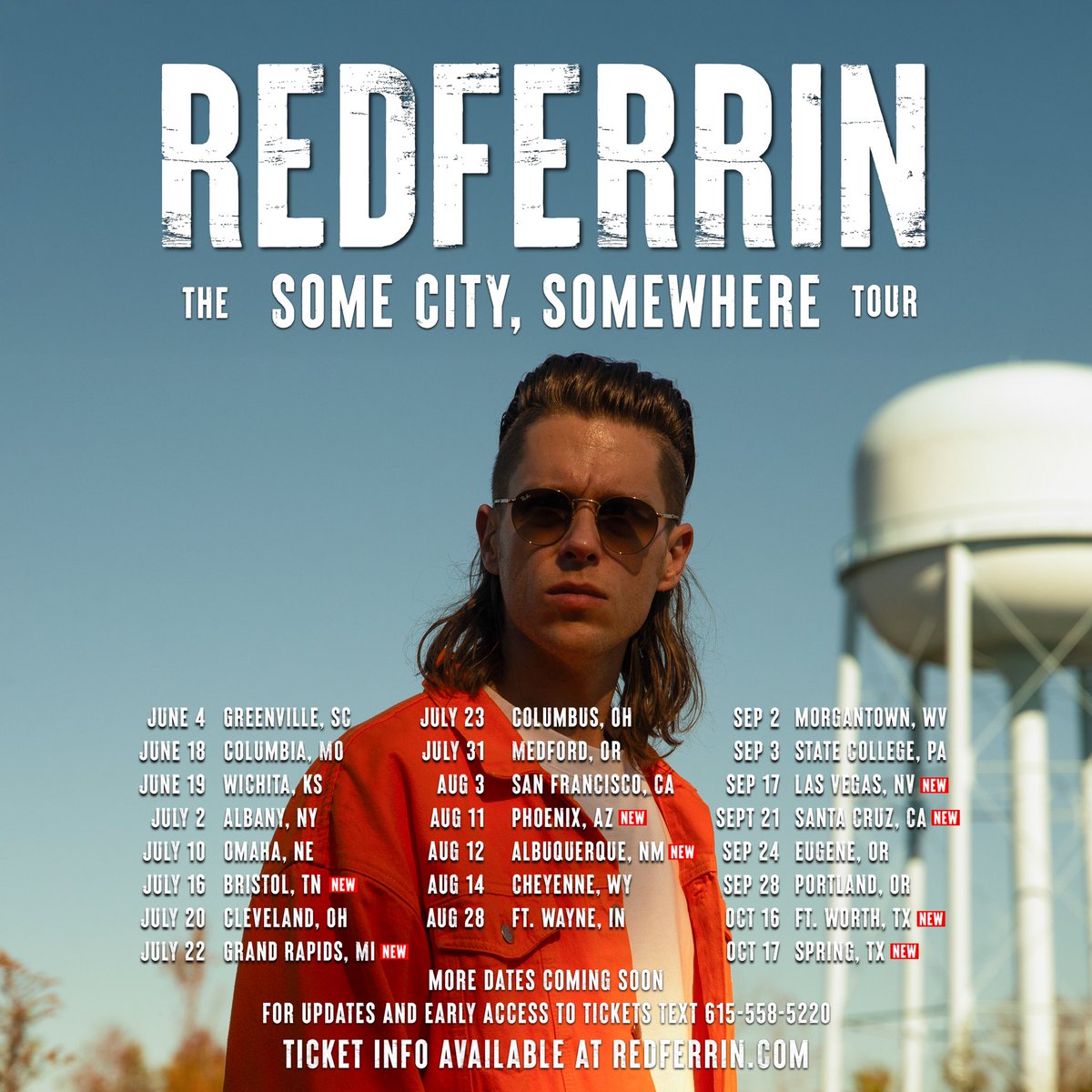 Ticket presales for the new shows are live!! Use my code “SUMMER” for early access ☀️🎫

See y’all soon! redferrin.com/tour