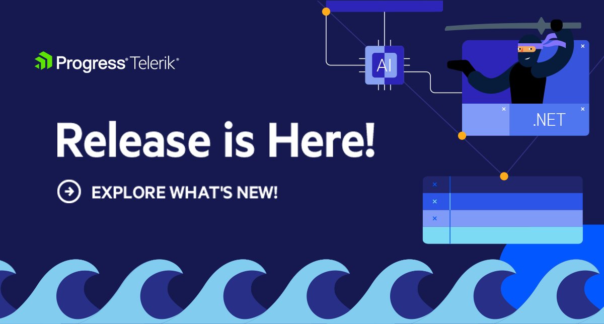 Telerik's tweet image. 📢 The Telerik and Kendo UI Q2 2025 Release is here!  
 
With popular IDE-integrated AI Coding Assistant Telerik UI for #Blazor, prompt-based styling, GenAI-powered Reporting insights, performance enhanced data grids, expanded design system tooling &amp;amp; a LOT more it is about to…