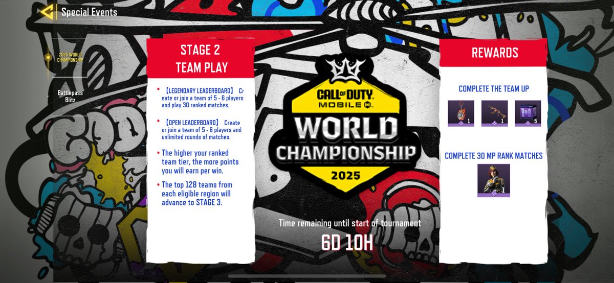 Stage 2 - Team Play tab is live in-game. It’s in Special Events &amp; Rank tab