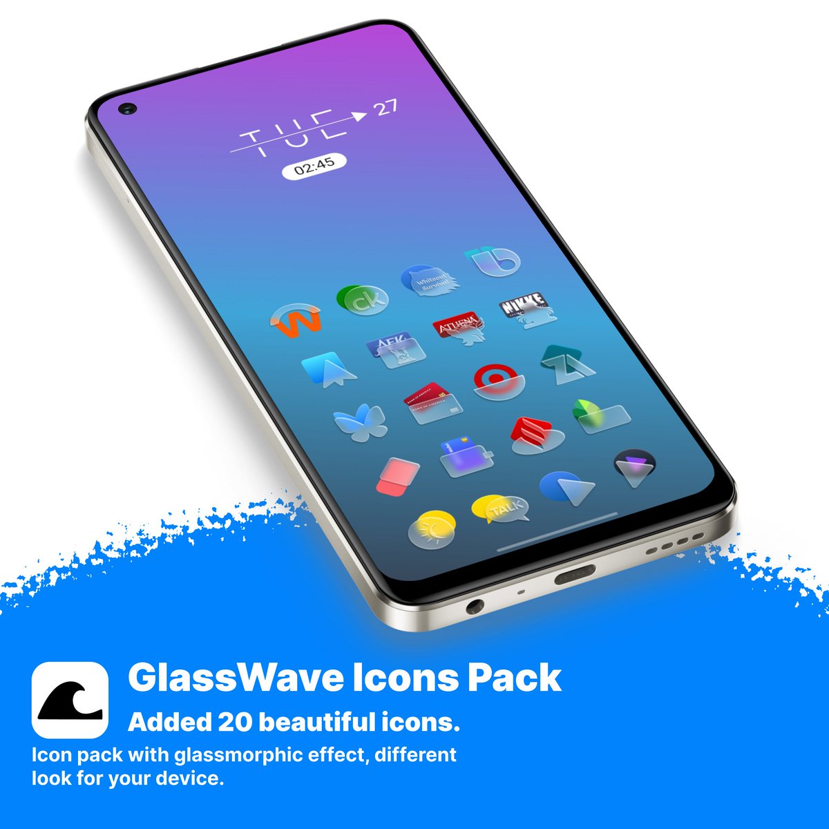 Android15Kustom's tweet photo. 📱GlassWave Icons Pack - Modern icons give your screen a different look.
🚀New update, Added 20 stylish and beautiful icons.
📍Download in my bio.
#GlassWaveSetup #Icons #Klwp #Kwgt #Homescreen #Setup #Samsung https://t.co/NqB4ovYz1J