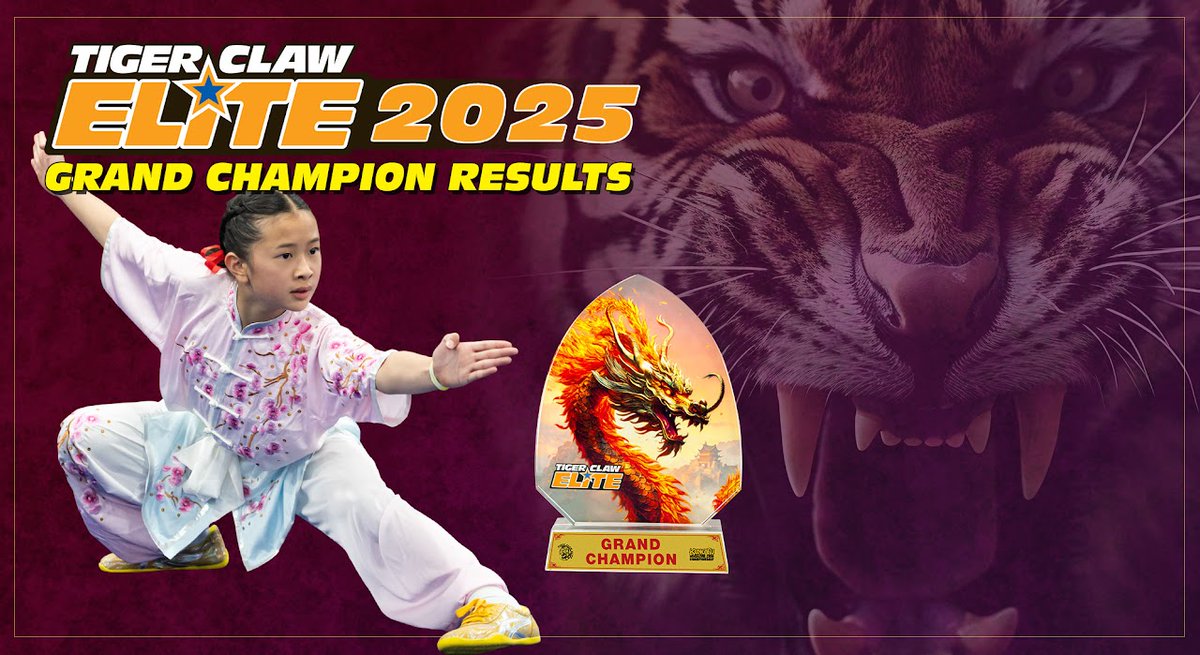 KFM_KFTC's tweet image. 2025 Tiger Claw Elite Champions
tigerclawelite.com/grand-champion…
#tigerclawelite #tcec #martialarts #kungfu #wushu #wildaid #lightsaber #champions #championship #kungfutaichi #kungfumagazine #tigerclaw