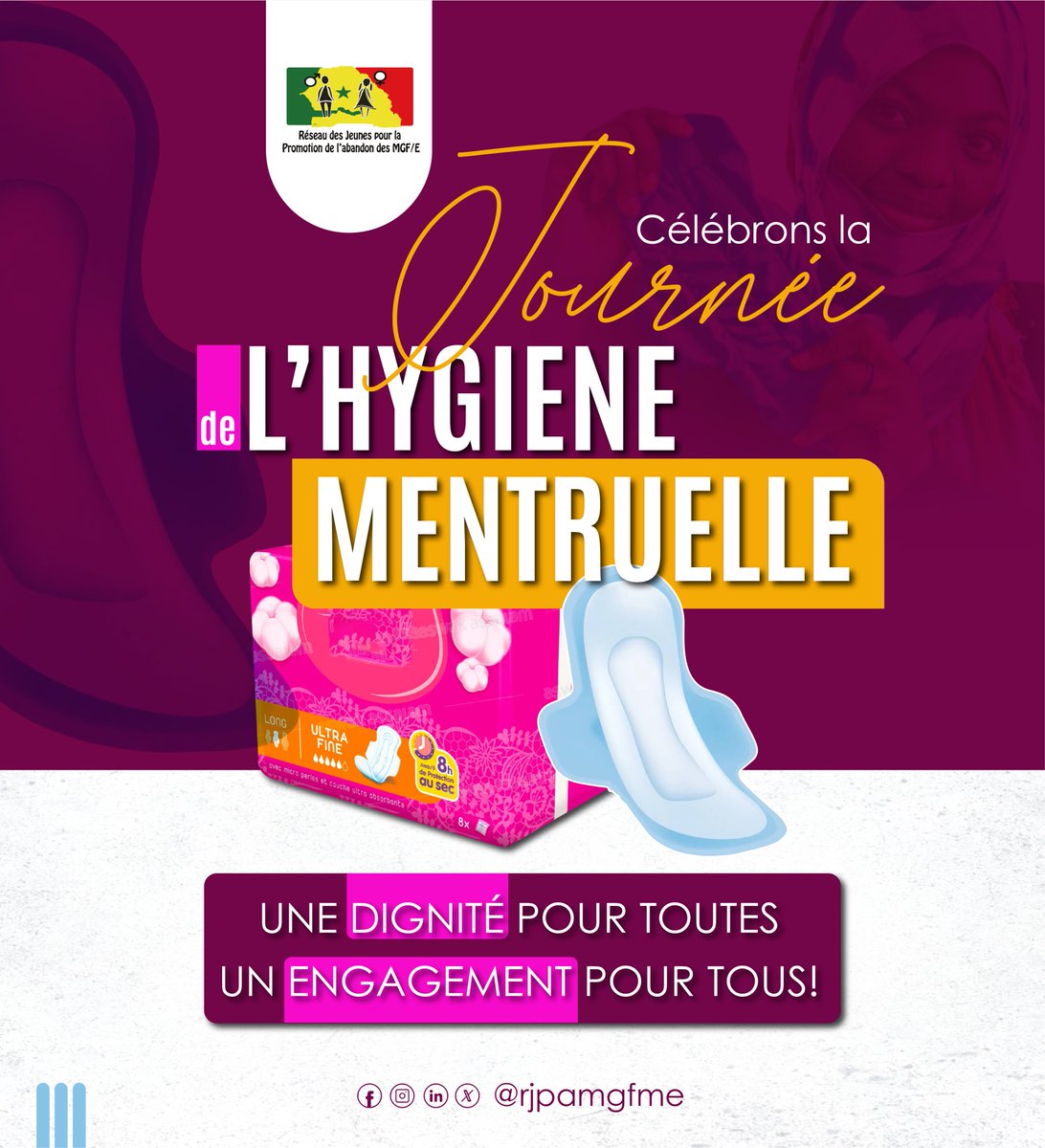 🩸 Aujourd’hui, 28 mai, on brise le tabou ! Les règles ne doivent plus être un frein à l’école, à la dignité ou à la santé. 
📷 Parlons menstruations. Agissons pour l’accès, l’hygiène et le respect. #HygieneMenstruelle #MenstruationsSansTabou #28Mai #PeriodDay #DignitéPourToutes