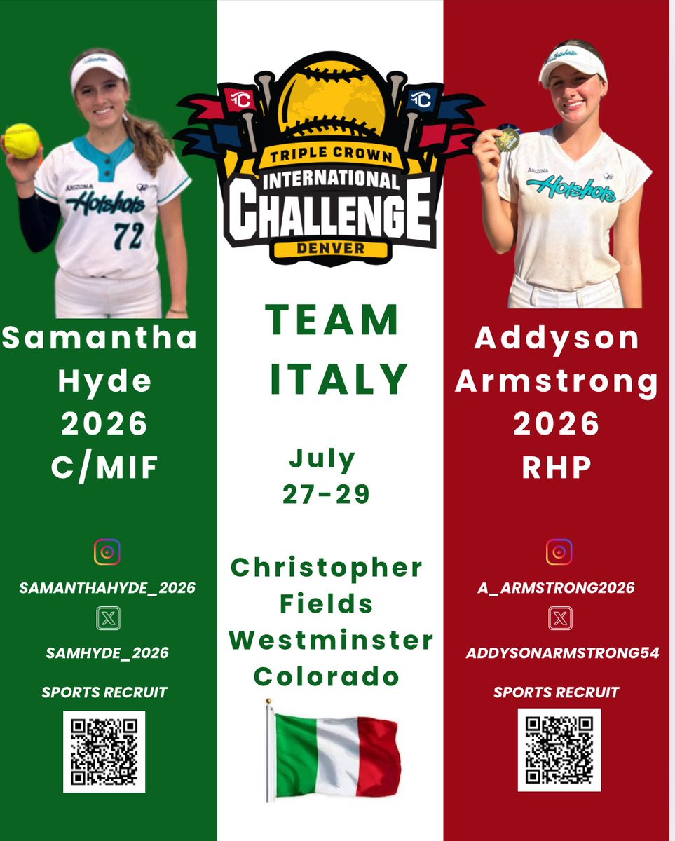 hotshotscarroll's tweet photo. Congratulations Samantha Hyde and Addyson Armstrong on being selected to be on Team Italy. https://t.co/7RUzORvzQ0