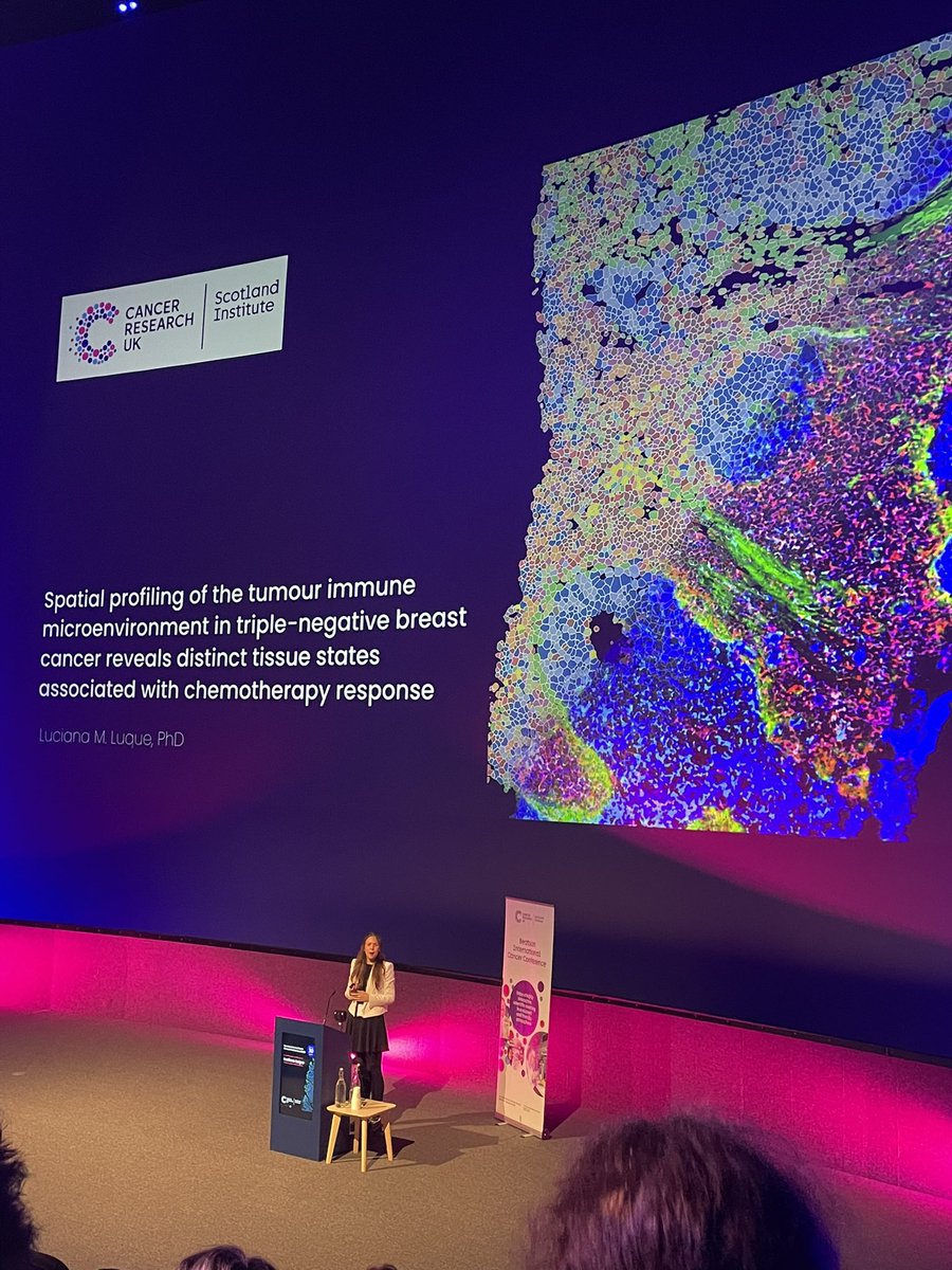 CRUK Scotland Inst (@cruk_si) on Twitter photo For our final talk of the day, we’re hearing from Luciana Luque (<a href="/CRUK_SI/">CRUK Scotland Inst</a>) about her work at <a href="/EdinburghUni/">The University of Edinburgh</a> spatially profiling the tumour immune microenvironment in TNBC to reveal distinct tumour states associated with chemotherapy response
#BICC2025 For our final talk of the day, we’re hearing from Luciana Luque (<a href="/CRUK_SI/">CRUK Scotland Inst</a>) about her work at <a href="/EdinburghUni/">The University of Edinburgh</a> spatially profiling the tumour immune microenvironment in TNBC to reveal distinct tumour states associated with chemotherapy response
#BICC2025