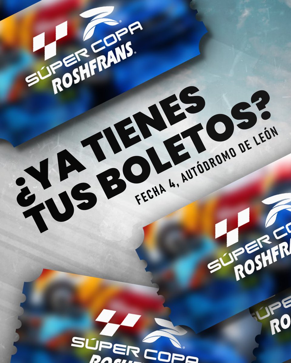 La Súper Copa <a href="/RoshfransMX/">Roshfrans</a> llega a León, adquiere tus boletos y únete a esta fiesta🦁🏁

🏆Fecha 4 📅8 de junio📍Autódromo de León
🎟Boletos en: supercopa.com.mx/#boletos

#SuperCopaRoshfrans #SCLeón #SúperCopaRoshfransLeón #AlimentamosTuPasión