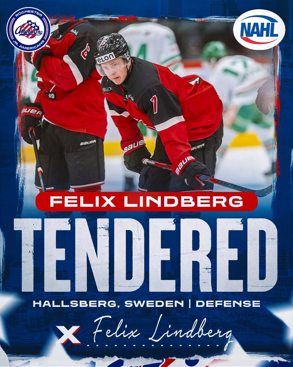 #NEWS: Swedish defenseman Felix Lindberg has signed with the Jr. Americans! 🇸🇪 

Lindberg has played a significant amount of junior hockey, most recently in the J20 Nationell with Örebro HK. 

Welcome to Rochester, Felix! Let’s do this! #LetsGetRowdy