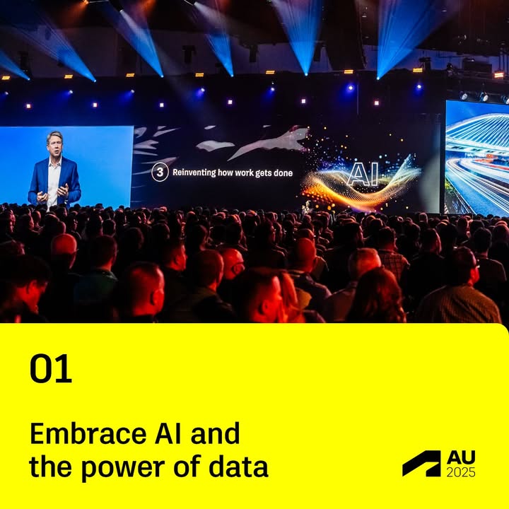 autodesku's tweet image. ๐ซ Ready to transform the future of Design and Make? Here are just a few reasons to join us in Nashville for #AU2025! ๐ฅ Register today to secure your best rate โถ๏ธ autode.sk/3S8q8cy
