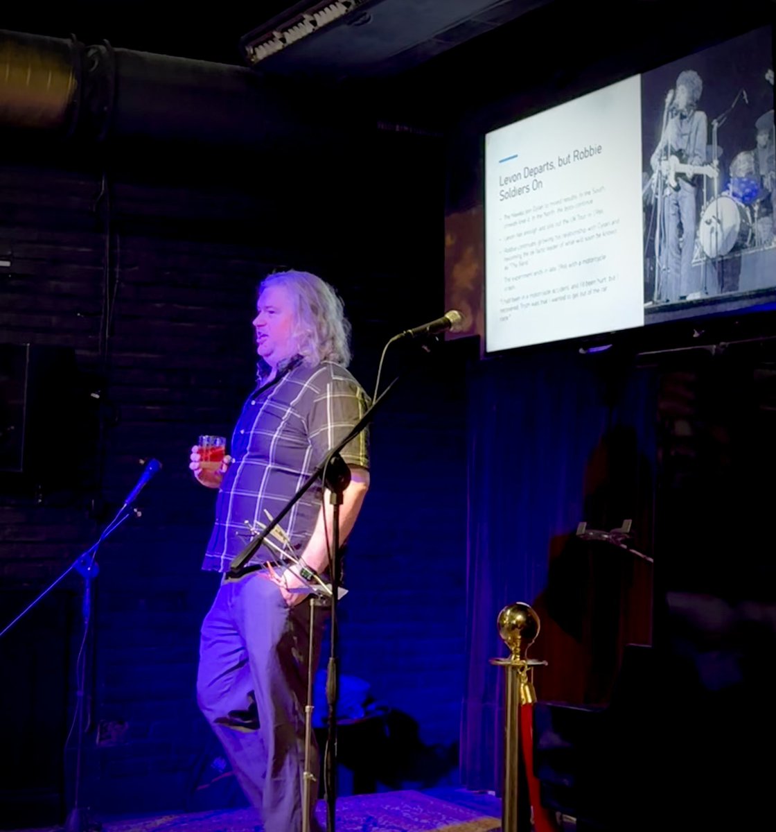 University of Mississippi School of Journalism and New Media professor Dr. Jason Cain lecturing on Bob Dylan, The Band &amp; Media Authenticity last night as part of Bob Dylan's Week in Florence, Italy. Crushed it!!