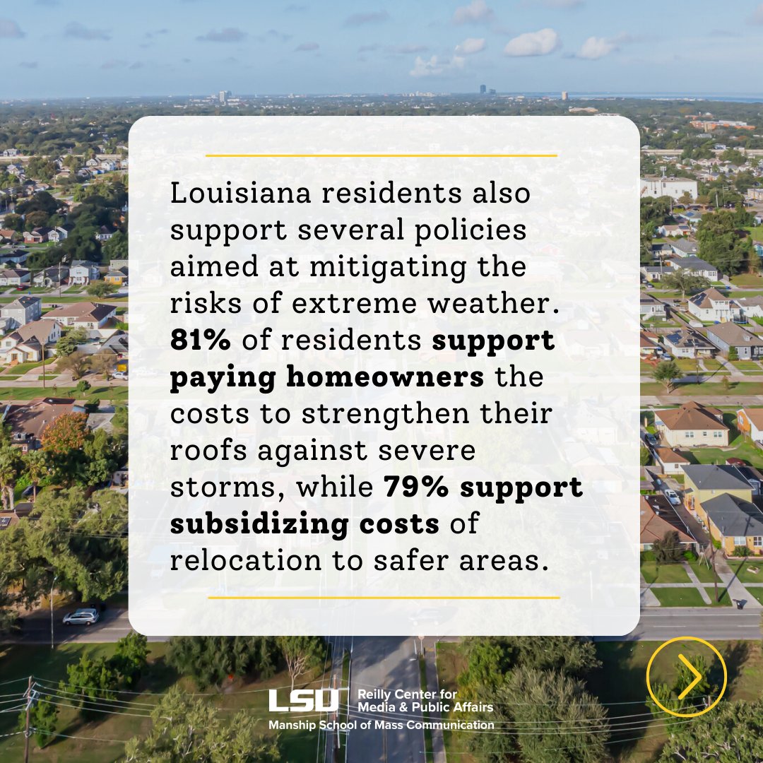 Reilly Center (@reillycenter) on Twitter photo Haven't had a chance to read the 2025 Louisiana Survey yet? Here's an excerpt of what residents are saying about homeowners insurance and housing in Louisiana. View the full report here for more insights: ow.ly/rca050VUIt0
<a href="/ManshipSchool/">LSU Manship School of Mass Communication</a> #LALege #LAGov Haven't had a chance to read the 2025 Louisiana Survey yet? Here's an excerpt of what residents are saying about homeowners insurance and housing in Louisiana. View the full report here for more insights: ow.ly/rca050VUIt0
<a href="/ManshipSchool/">LSU Manship School of Mass Communication</a> #LALege #LAGov
