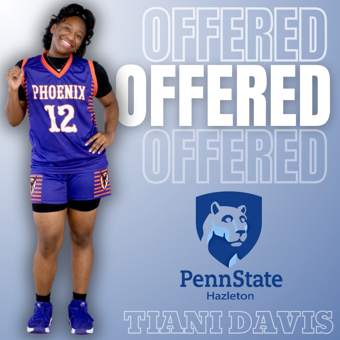 tianidavis1's tweet image. After a great conversation with @PSUHazletonWBB I am blessed to receive an offer from Penn State University - Hazleton. Thank you for this opportunity! Go Nittany Lions! 🦁 @LadyPhoenixBas