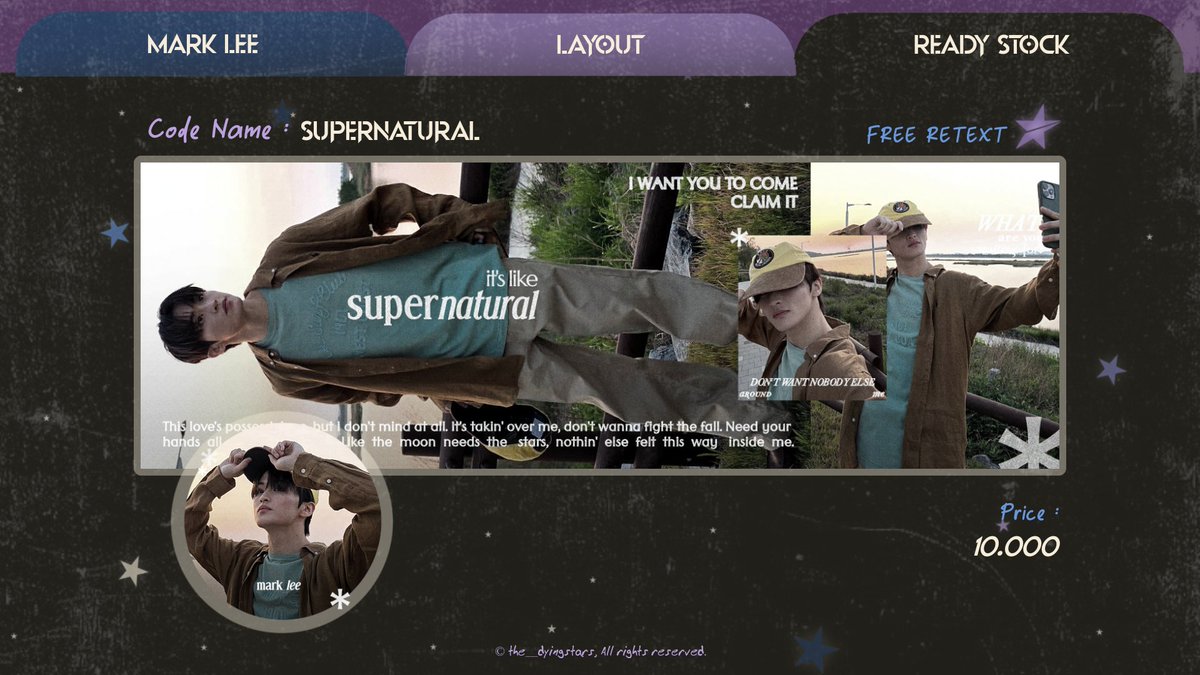 the__dyingstars's tweet photo. Any interactions would be appreciated, Thank you! 🌅

Hai-hai! Nebula bawa layout ready stock MARK LEE postingan terbaru yang bisa ditake sekarang juga via DM, yaa! atau bisa juga chat ke https://t.co/ANd1Ag6Gnf 🗳

🏷 Price on pict
🗞 Free Retext
🎨 No recolor

#zonauang #zonaba https://t.co/BoY7jPRwvV