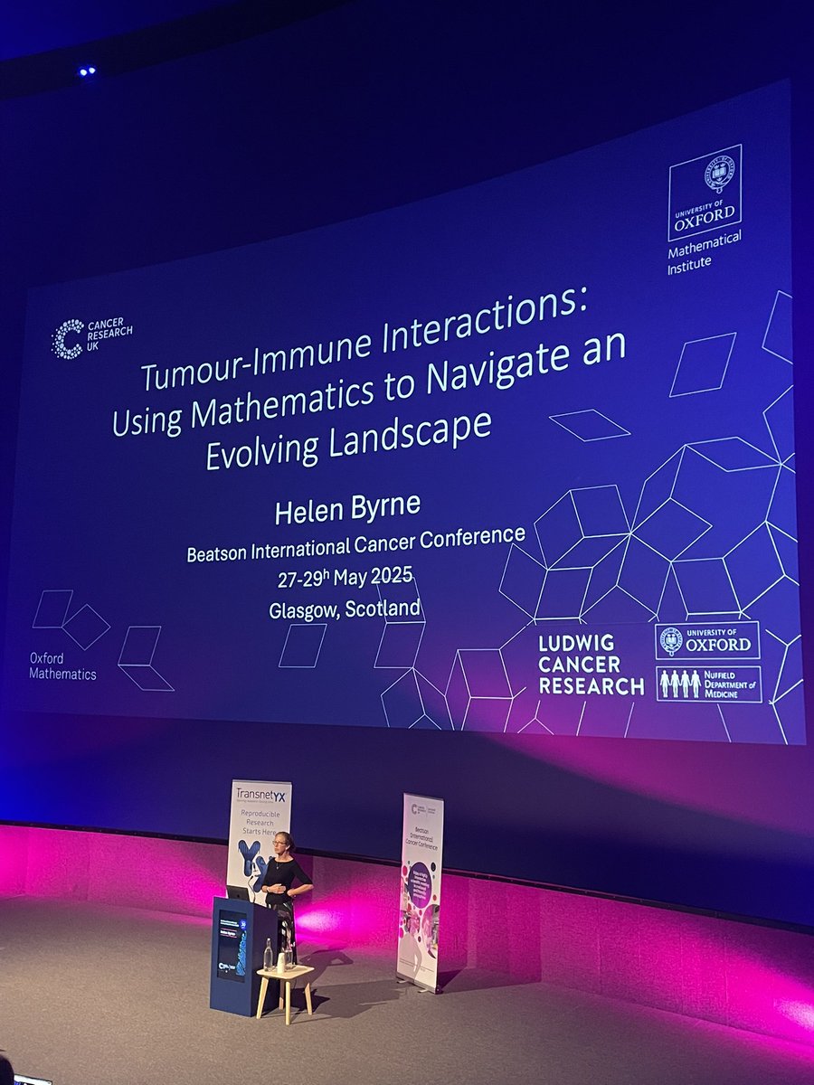 CRUK Scotland Inst (@cruk_si) on Twitter photo Now time for some maths… Helen Byrne from <a href="/OxUniMaths/">Oxford Mathematics</a> talked us through her work using maths to analyse tumour-immune interactions
#BICC2025 Now time for some maths… Helen Byrne from <a href="/OxUniMaths/">Oxford Mathematics</a> talked us through her work using maths to analyse tumour-immune interactions
#BICC2025