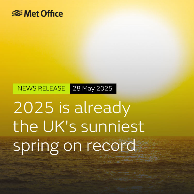 metoffice's tweet photo. ☀️ The UK has already recorded its sunniest spring on record, according to provisional Met Office figures ☀️

Read all the details here 👇
