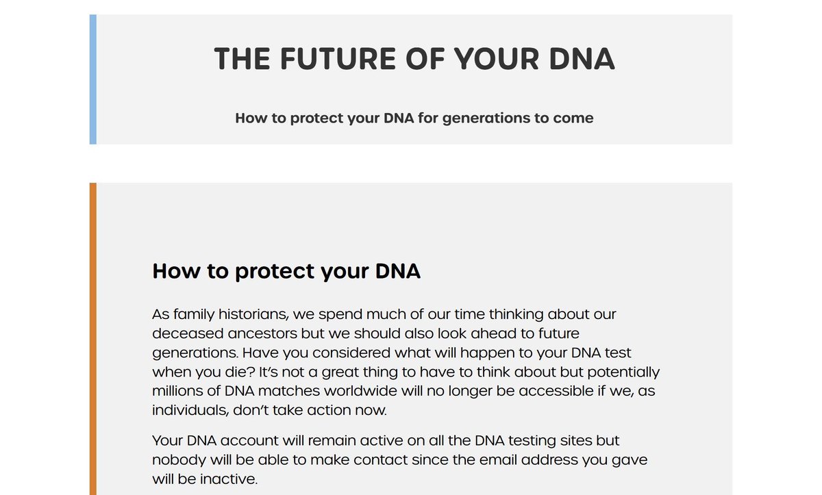 As family historians, we spend much of our time thinking about our deceased ancestors but we should also look ahead to future generations. Have you considered what will happen to your DNA test when you die? exploreyourgenealogy.co.uk/the-future-of-…