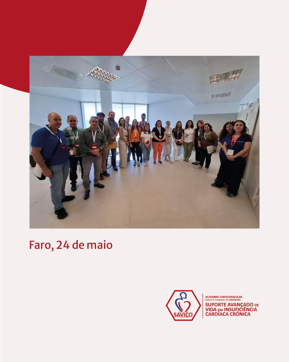 Dois dias, duas cidades e muitos momentos de aprendizagem prática sobre insuficiência cardíaca crónica 🫀​

A 23 de maio, em Coimbra, o Curso SAVIC Consultório (SAVICO), contou com 15 médicos de Medicina Geral e Familiar (MGF). No dia seguinte, foi a vez de Faro, onde 16 MGF