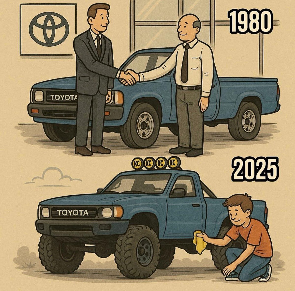 PartSouq's tweet photo. 🏁🔄 From Your Hands to His: The Toyota That Brings Generations Together
.
.
.
#ToyotaLife #CarLegacy #GenerationsTogether #FamilyJourney #Toyota https://t.co/CSG2OD0zqz