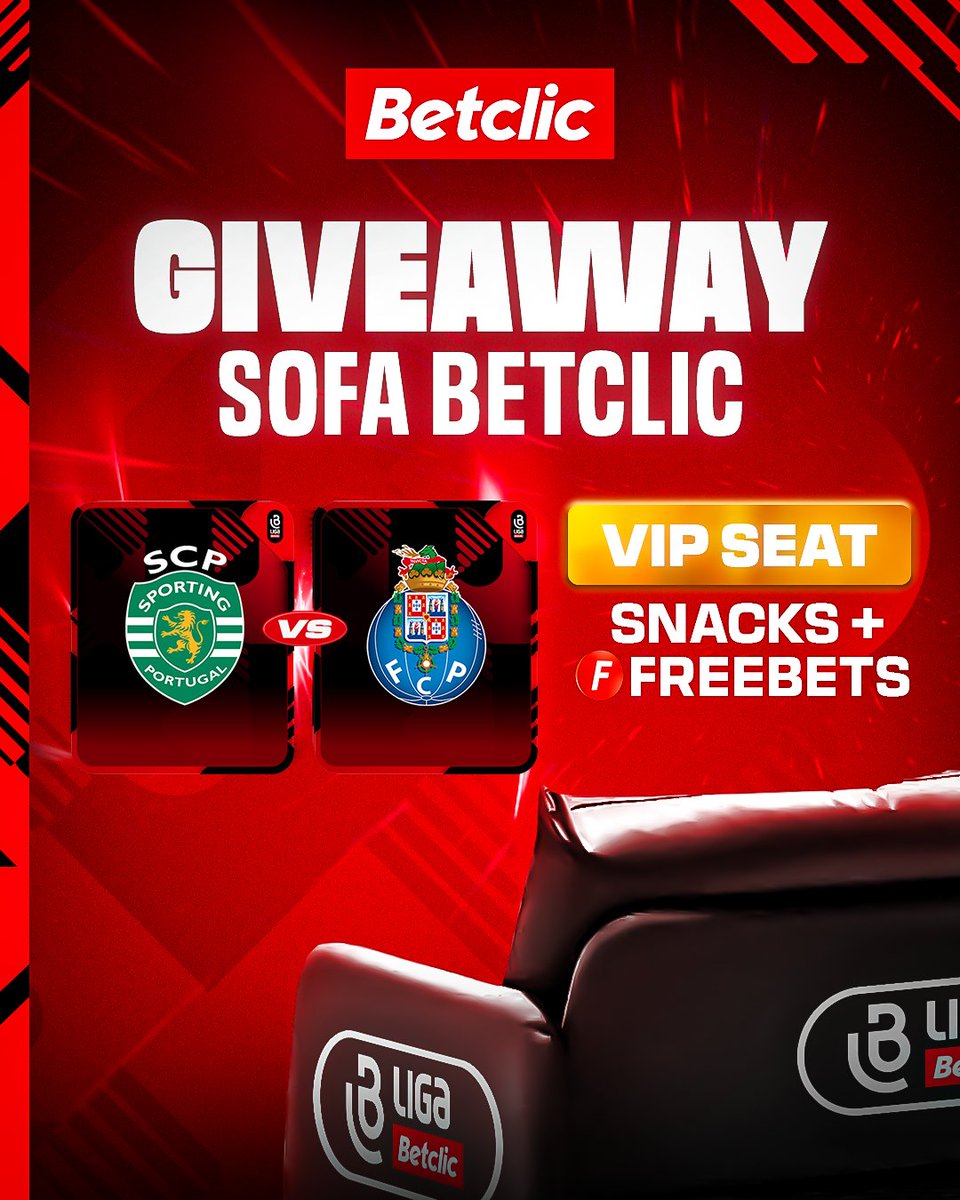 BetclicPortugal's tweet photo. 🏀 Vamos sortear um bilhete duplo no Sofá Betclic para o Sporting-Porto da #LigaBetclic e ainda oferecemos 10€ em Freebets para apostares no encontro!

- Dá RT + Like
- Identifica quem levas contigo

Comenta várias vezes mas com pessoas diferentes.
Vencedor anunciado amanhã. https://t.co/SpxUgWx7vJ