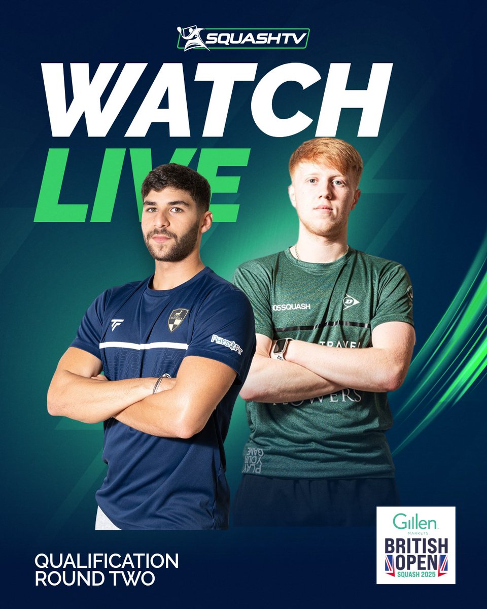 SQUASHTV (@squashtv) on Twitter photo We are LIVE for day two of qualifying at the <a href="/Gillenmarkets/">GillenMarkets</a> <a href="/BritOpenSquash/">British Open</a> π¬π§
Watch both courts live and for FREE on squash.tv πΊ
#BritishOpen We are LIVE for day two of qualifying at the <a href="/Gillenmarkets/">GillenMarkets</a> <a href="/BritOpenSquash/">British Open</a> π¬π§
Watch both courts live and for FREE on squash.tv πΊ
#BritishOpen