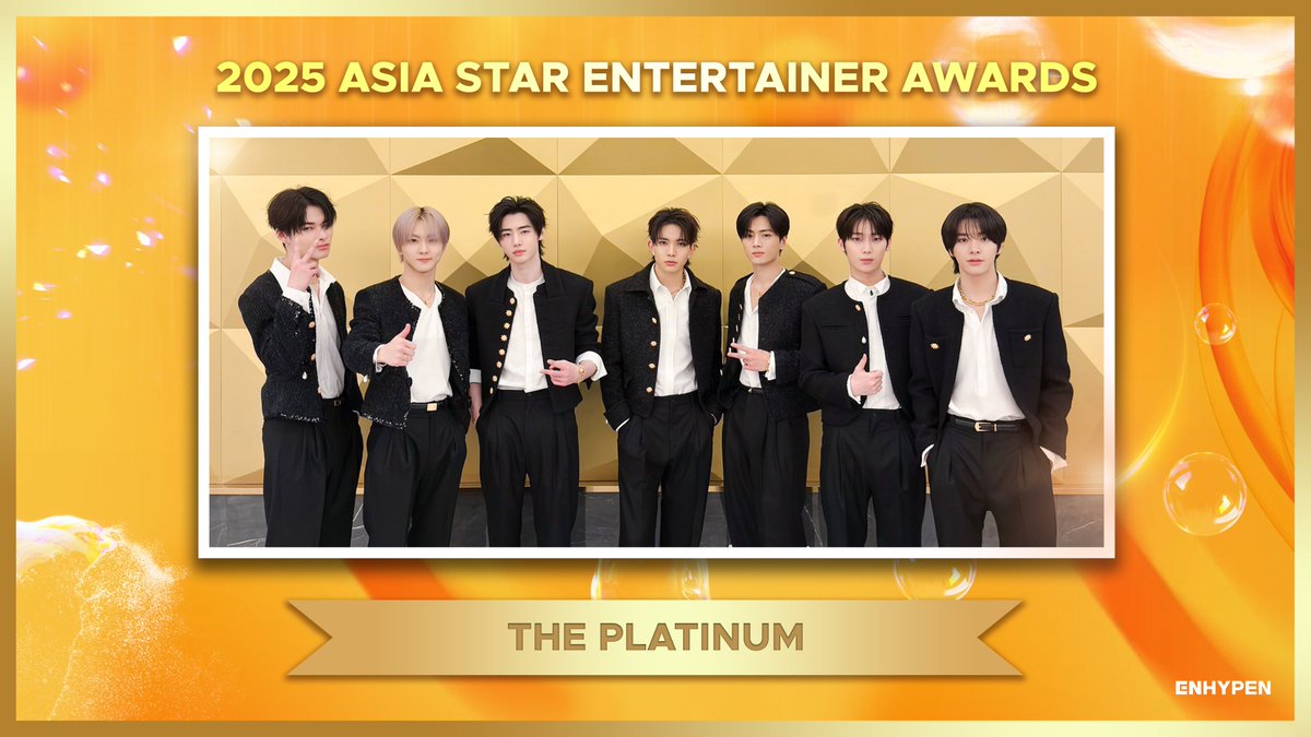 enhypenupdates's tweet photo. ENHYPEN won 'ASEA THE PLATINUM' at ASEA 2025! 🏆 Congratulations! 👏

ENHYPEN STARS IN ASEA 2025
#ENHYPEN_ThePlatinum #ENHYPENonASEA2025 #ASEA2025 #ENHYPEN @ENHYPEN_members @ENHYPEN https://t.co/w3DPsbBd81