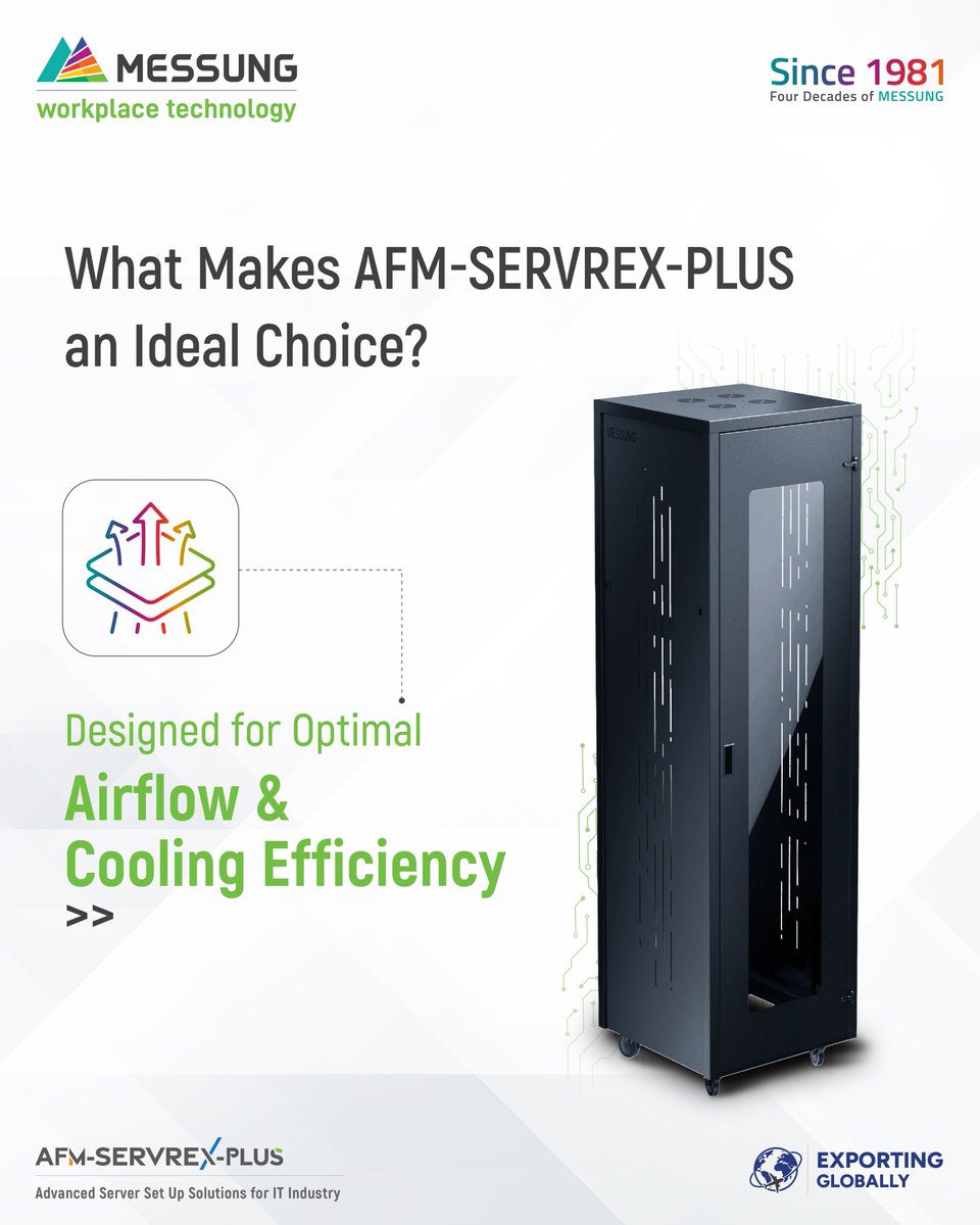 MessungT's tweet image. AFM-SERVREX-PLUS ensures smooth airflow &amp;amp; cooling to prevent overheating &amp;amp; extend server life.

#CoolingEfficiency #ServerProtection #RackVentilation