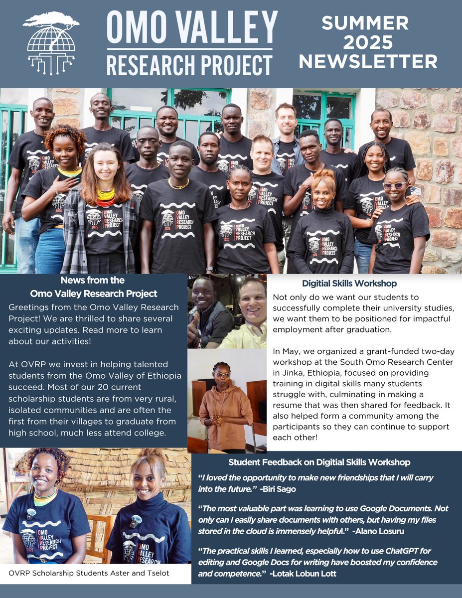 theOVRP's tweet photo. Exciting news from the Omo Valley Research Project, we ran our first training workshop for students, focusing on building digital skills. Read our current newsletter to learn more. Link in reply https://t.co/51vtgEXGB4