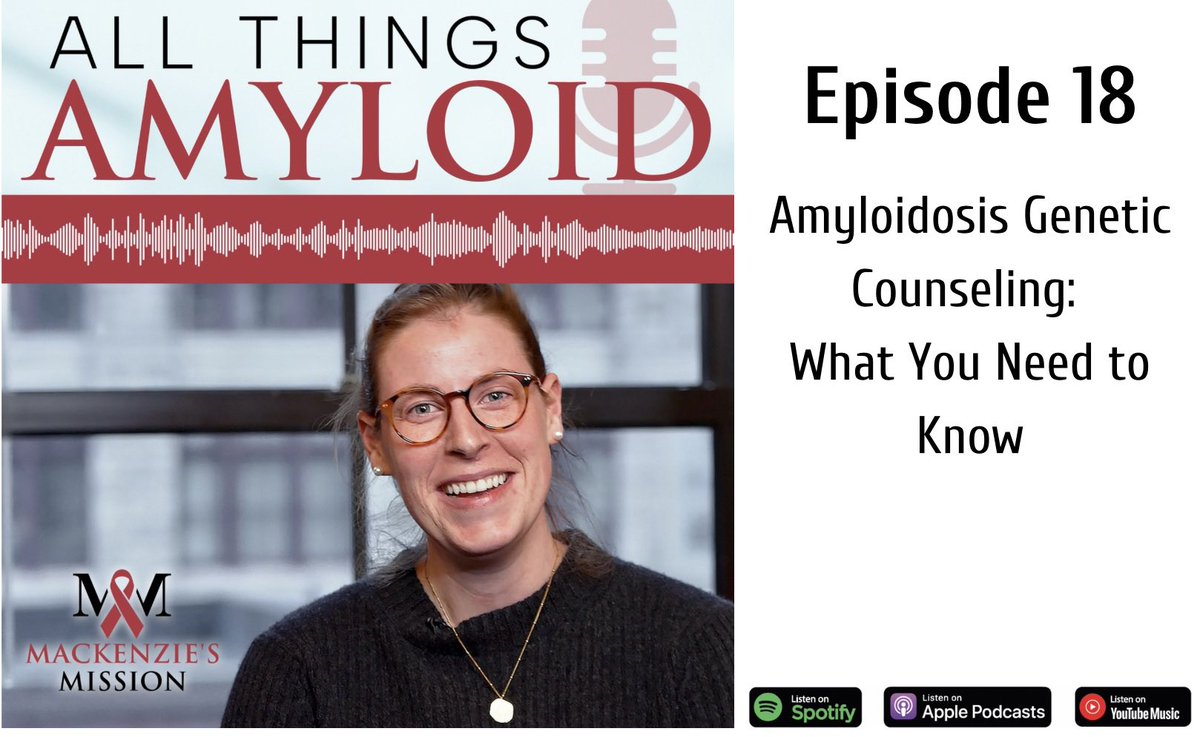 NEW PODCAST EPISODE HAS DROPPED!

youtu.be/FmY3HwRyfXM?si…

In today’s episode we’ll be talking about genetic counseling for those impacted by hereditary amyloidosis. This topic is important for patients who have one of the more than 130 types of genetic variants of hereditary