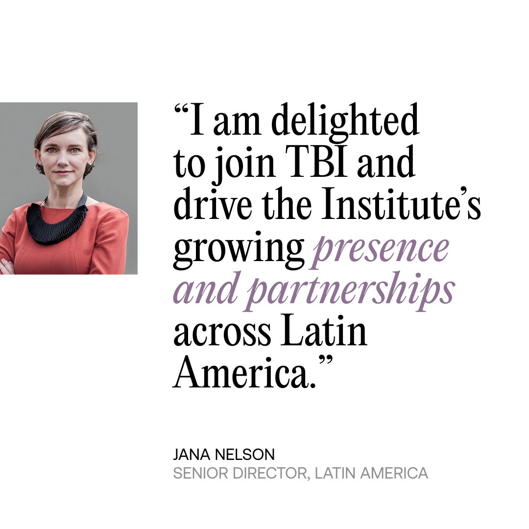 Tony Blair Institute for Global Change (@institutegc) on Twitter photo We are pleased to announce that <a href="/anajanaina/">Jana Nelson</a> will be joining TBI as our new Senior Director for Latin America, where she will lead the Institute’s expanding work across the region.
Jana brings strong experience in shaping policy, building diplomatic ties and achieving digital We are pleased to announce that <a href="/anajanaina/">Jana Nelson</a> will be joining TBI as our new Senior Director for Latin America, where she will lead the Institute’s expanding work across the region.
Jana brings strong experience in shaping policy, building diplomatic ties and achieving digital