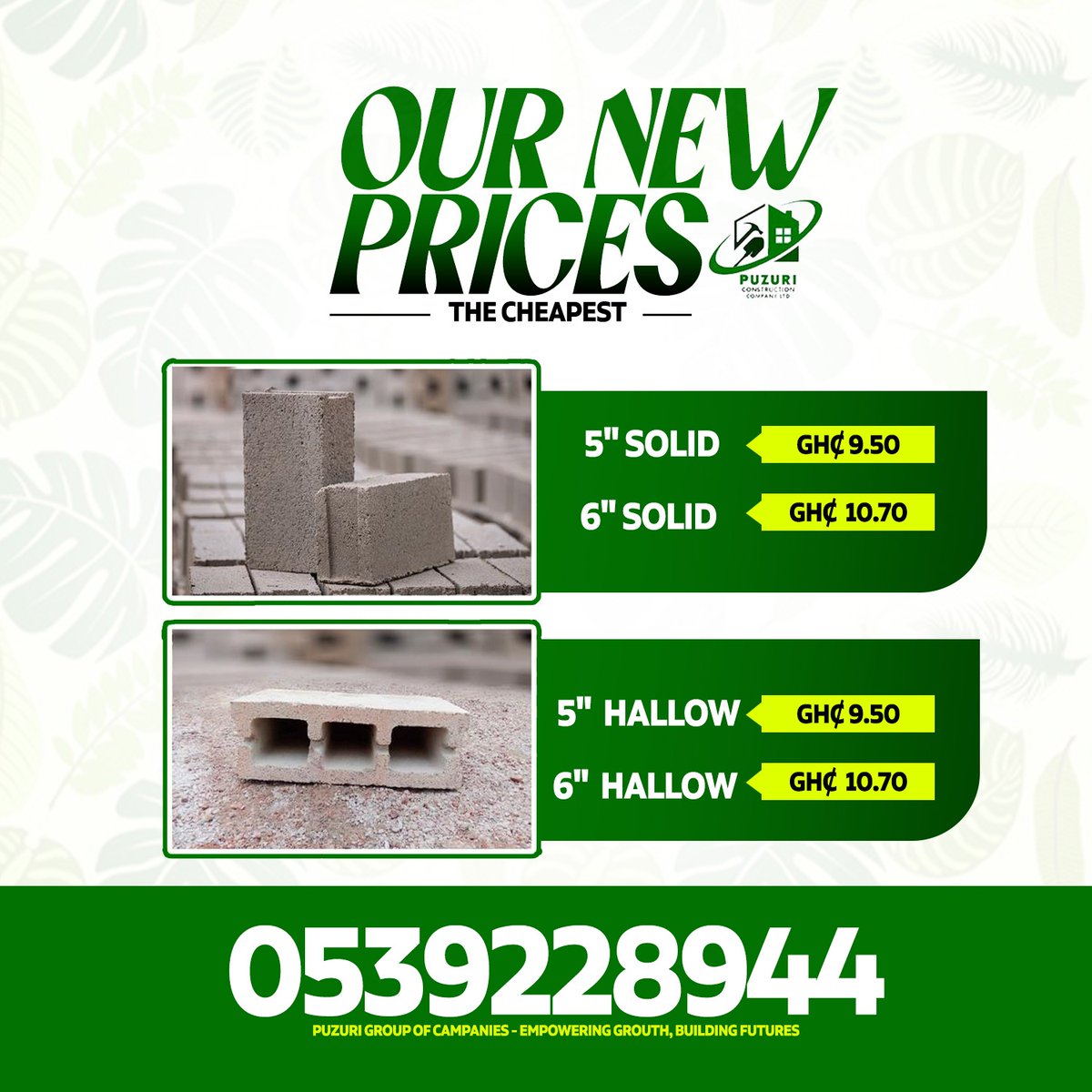 ThePuzuriGroup's tweet photo. Introducing Puzuri Construction Limited...
Your trusted partner in building dreams from the ground up! Whether you're starting small or going big, we deliver quality, durability, and excellence, block by block.

Swipe ➡ to check out our unbeatable cement block prices! https://t.co/Qpk34GUvaG