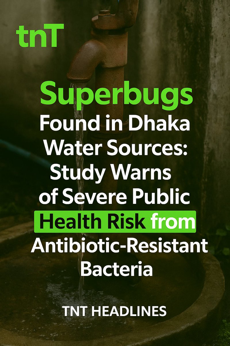 tnt_headlines's tweet photo. Superbugs Found in Dhaka Water Sources: Study Warns of Severe Public Health Risk from Antibiotic-Resistant Bacteria

#Superbugs
#DhakaWaterCrisis
#PublicHealthAlert
#AntibioticResistance
#BangladeshNews
#HealthEmergency
#BreakingNews https://t.co/bAApoKEQ2b