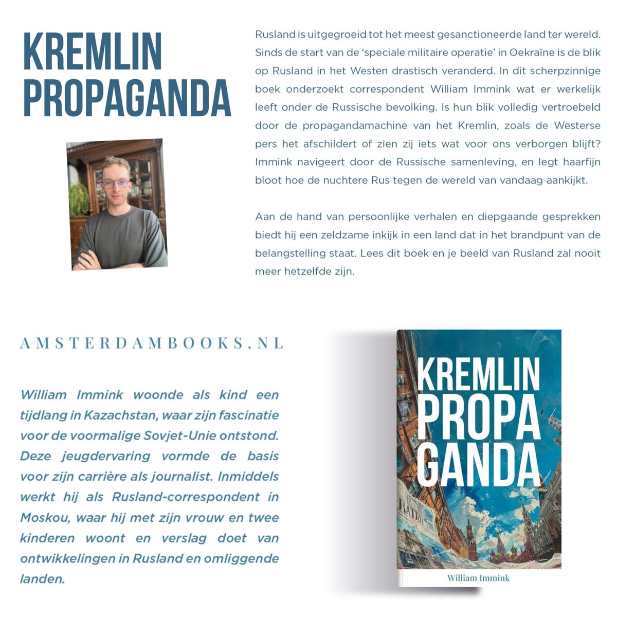 Wil je ook een portie "kremlinpropaganda", lees dan mijn nieuw boek. Nu te koop via AmsterdamBooks.nl. Leuk ook als verjaardagscadeautje voor diegenen die wel eens de andere kant van het verhaal moeten horen.