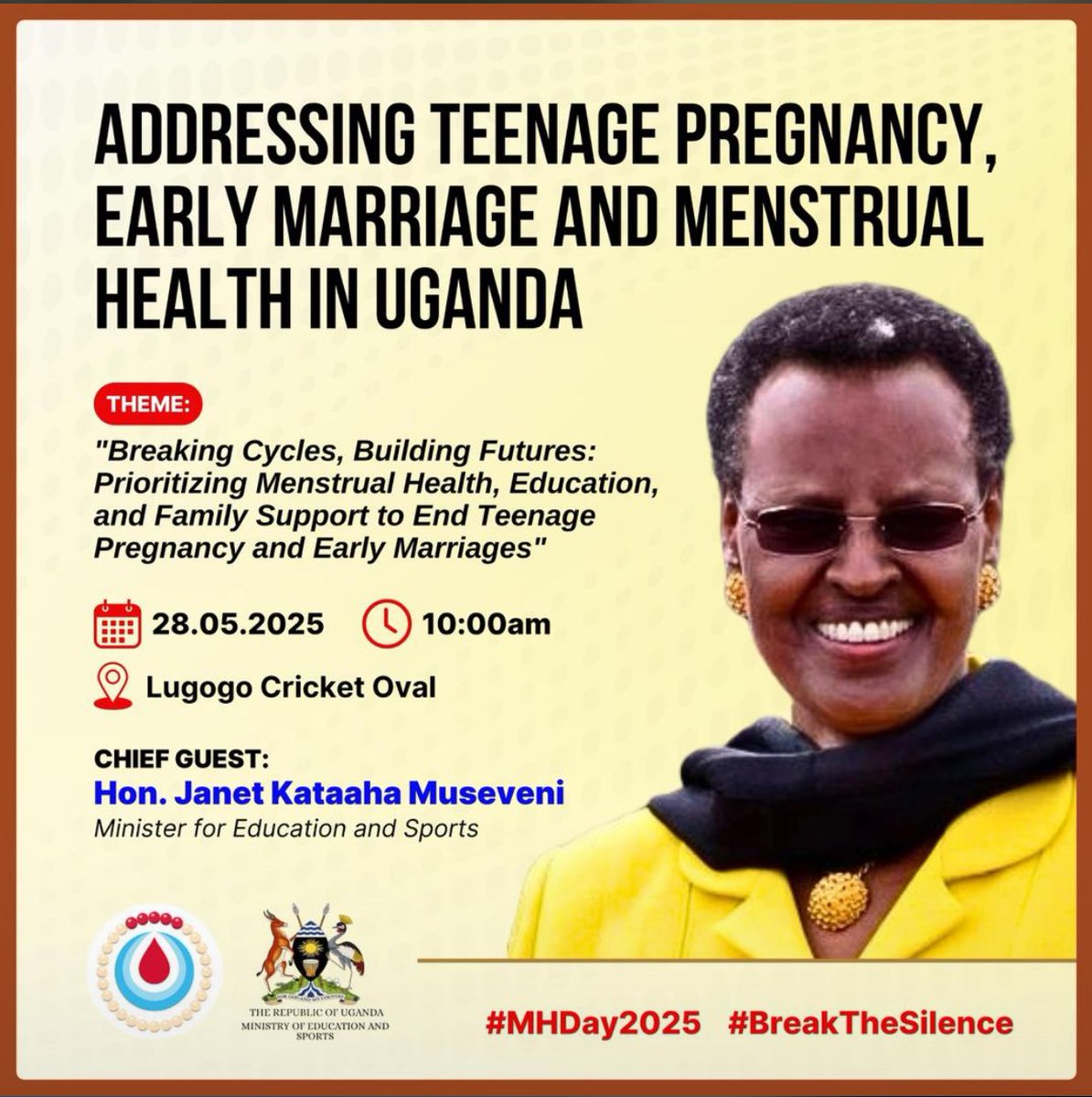 Ms. Joyce Nakato (@joycenakato256) on Twitter photo Glad to join <a href="/Educ_SportsUg/">Ministry of Education and Sports - Uganda</a> and other partners for the 'National Stakeholders’ Dialogue on teenage pregnancy, child marriage, parenting, and menstrual health.
This national event is also marks as the commemoration of World Menstrual #MenstrualHygieneDay. Glad to join <a href="/Educ_SportsUg/">Ministry of Education and Sports - Uganda</a> and other partners for the 'National Stakeholders’ Dialogue on teenage pregnancy, child marriage, parenting, and menstrual health.
This national event is also marks as the commemoration of World Menstrual #MenstrualHygieneDay.