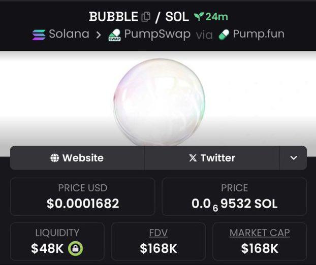 Altcoinpuls's tweet photo. I highlighted $BUBBLE at just $168K mcap exclusively in my private Telegram Group!

Want the next low-cap gem? Join the inner circle now!

$launch $labubu $Solana #Solana #memecoins #Moodeng #titcoin #petunia $collat $pwease $fwog $goat $SBT #moonpig #SUICIDE $KING #Thanksgiving https://t.co/v1mololOu9